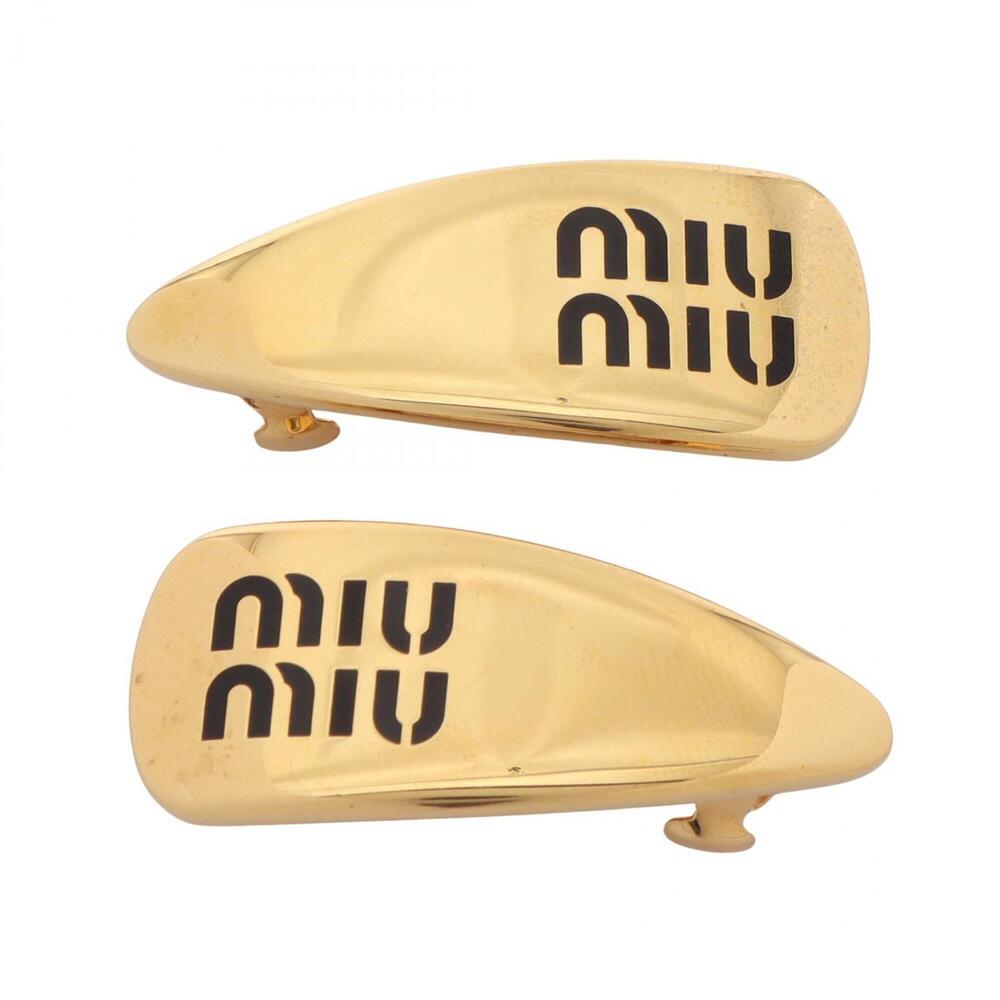 Miu Miu Miu logo plate GP (gold plated) women's gold-toned